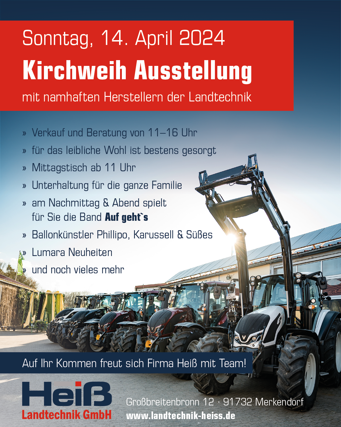 Kirchweih Ausstellung mit Landtechnik Ausstellung in Großbreitenbronn